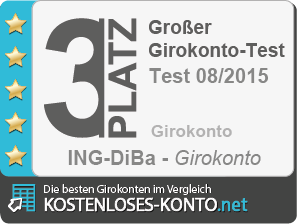 Testsiegel 3. Platz Girokonto-Test 2015