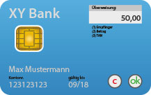 Abbildung Bankkarte mit integriertem Display