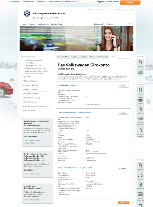 Volkswagen Financial Services Angebote Fur Privatkunden