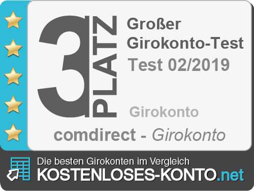 Testsiegel 3. Platz comdirect Girokonto