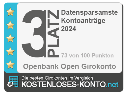 Testsiegel 3. Platz Openbank